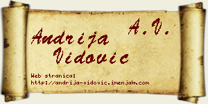 Andrija Vidović vizit kartica